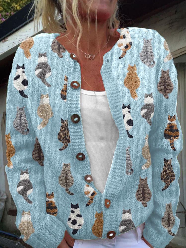 Brayley - The Cat Print Cardigan