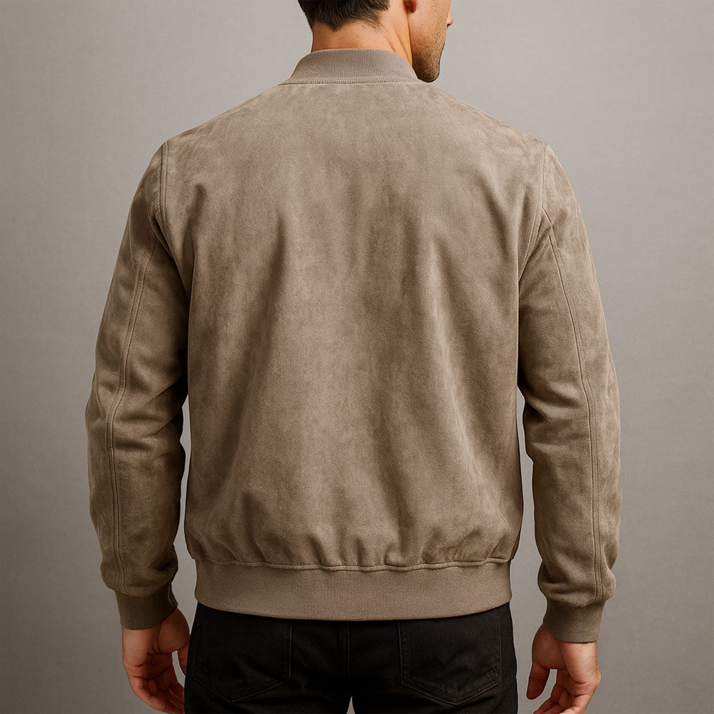 Laamin – Classic Suede Bomber Jacket
