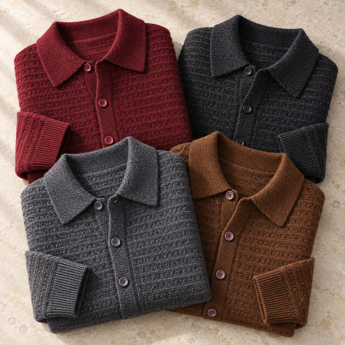 Cesare Waffle-Knit Cardigan