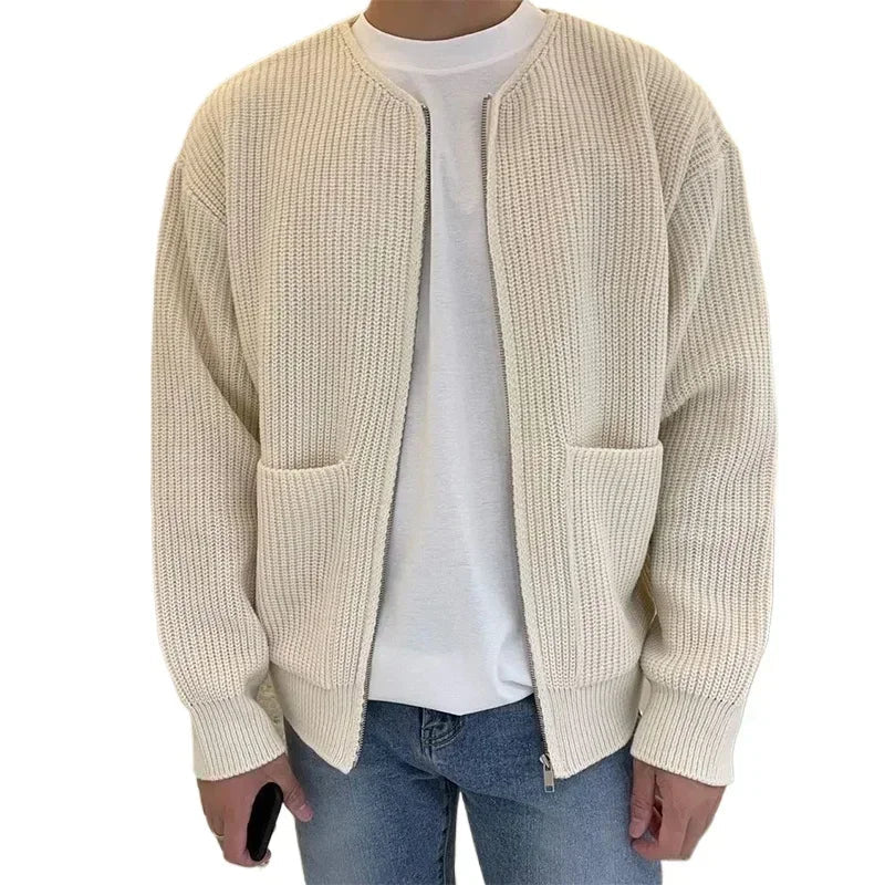 CHARLES Knitted Zip-up Cardigan
