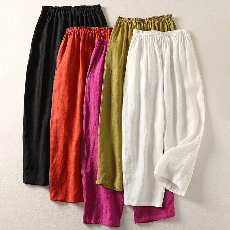 Amalia — Fluid Cotton and Linen Trousers