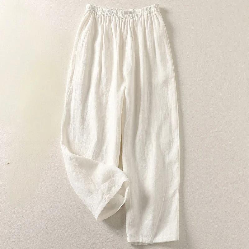 Amalia — Fluid Cotton and Linen Trousers