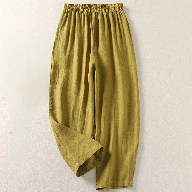 Amalia — Fluid Cotton and Linen Trousers