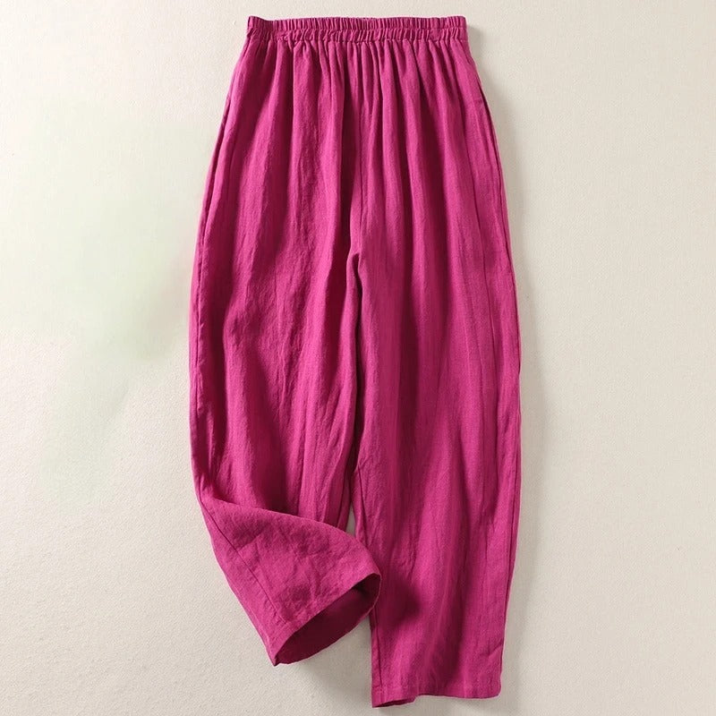 Amalia — Fluid Cotton and Linen Trousers