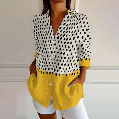 Sablelle Unique Polka Dot Print Long Sleeve Shirt