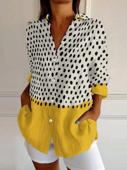 Sablelle Unique Polka Dot Print Long Sleeve Shirt