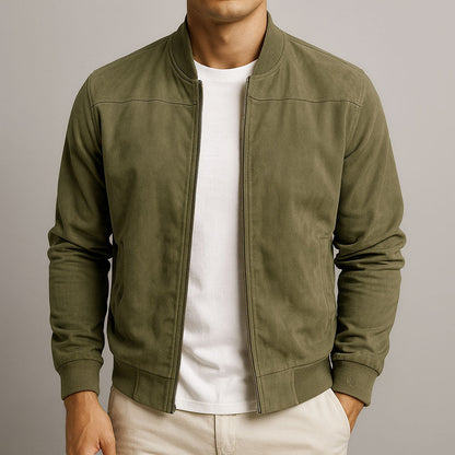 Laamin – Classic Suede Bomber Jacket