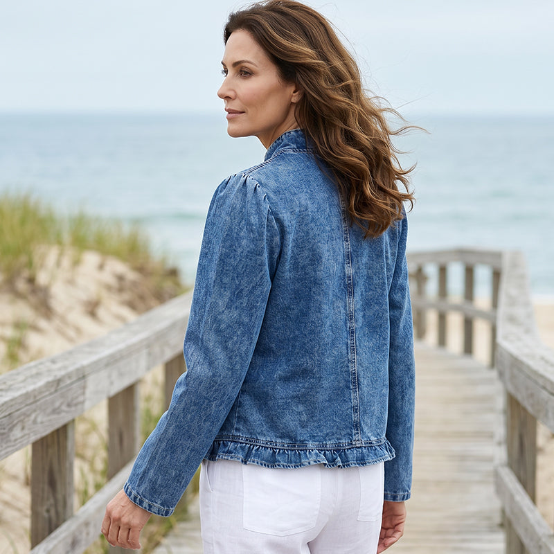 Ruffle Denim Jacket