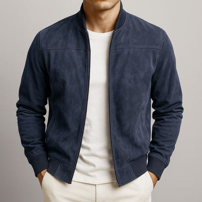 Laamin – Classic Suede Bomber Jacket