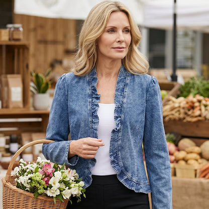 Ruffle Denim Jacket