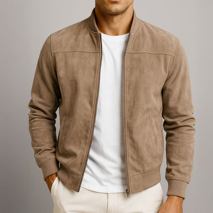 Laamin – Classic Suede Bomber Jacket