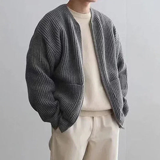 CHARLES Knitted Zip-up Cardigan