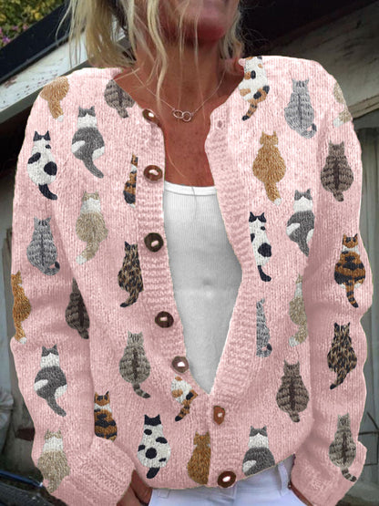 Brayley - The Cat Print Cardigan