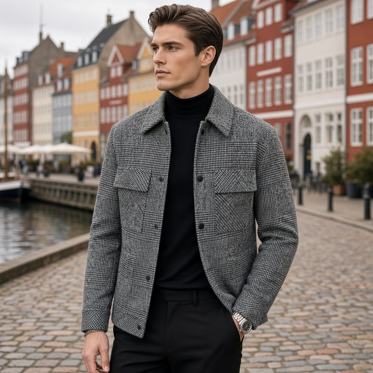 AEGO Wool Check Jacket