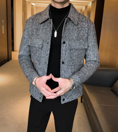 AEGO Wool Check Jacket