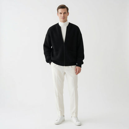 CHARLES Knitted Zip-up Cardigan