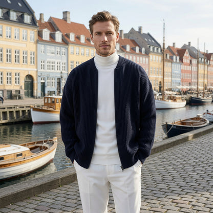 CHARLES Knitted Zip-up Cardigan