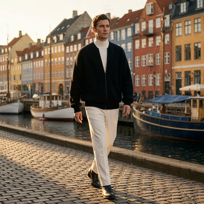 CHARLES Knitted Zip-up Cardigan