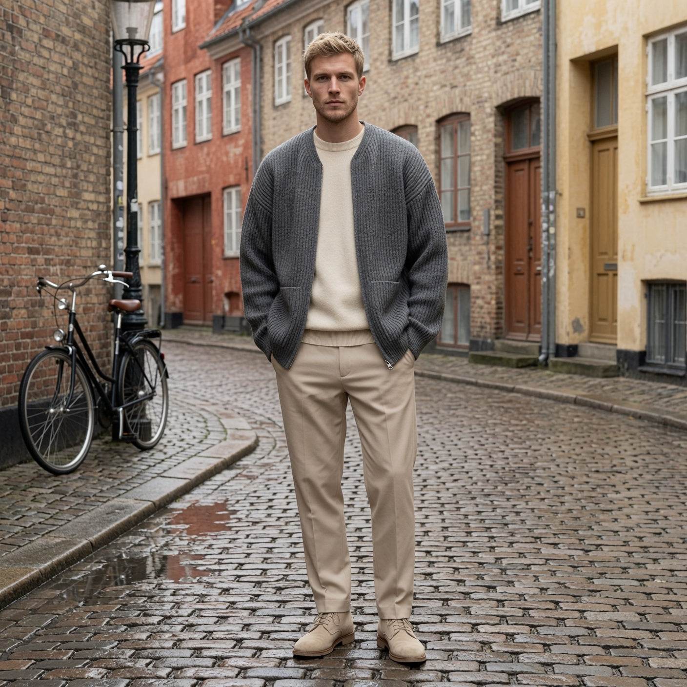 CHARLES Knitted Zip-up Cardigan