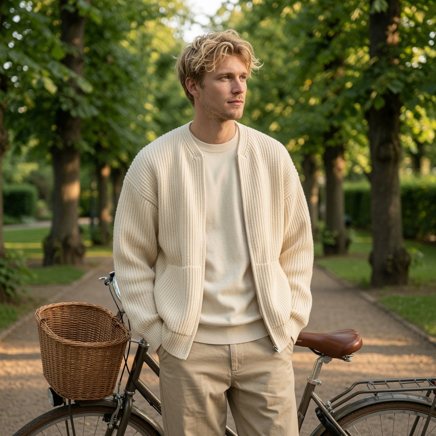 CHARLES Knitted Zip-up Cardigan