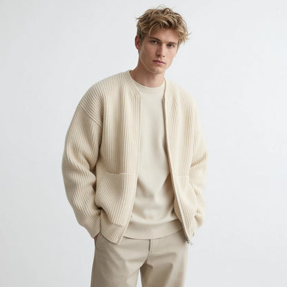 CHARLES Knitted Zip-up Cardigan