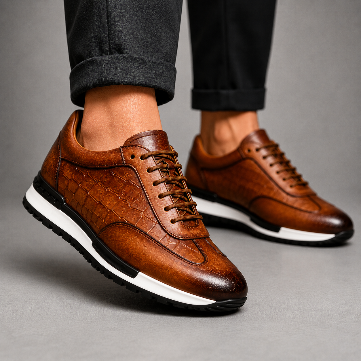 CHARLES LEATHER SNEAKERS