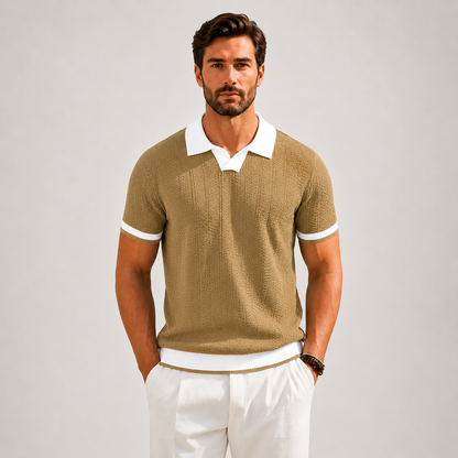 Stefano Textured Knit Polo
