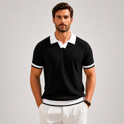 Stefano Textured Knit Polo
