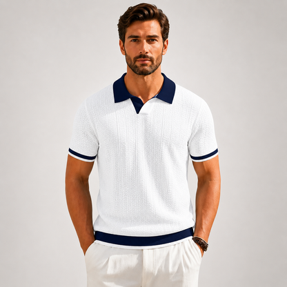 Stefano Textured Knit Polo