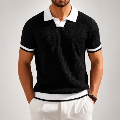 Stefano Textured Knit Polo