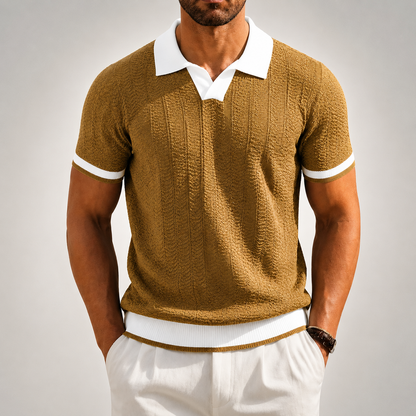 Stefano Textured Knit Polo