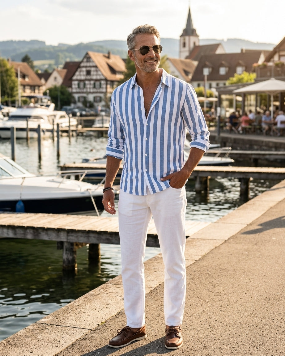 PHILIP - LUXURY STRIPED LINEN SHIRT