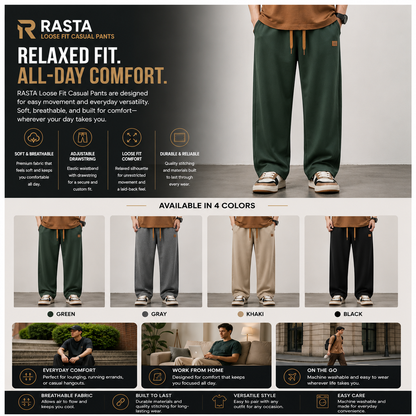 RASTA Loose Fit Casual Pants