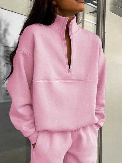 Athleisure at its Finest: Cotton-Blended Two-Piece Tracksuit