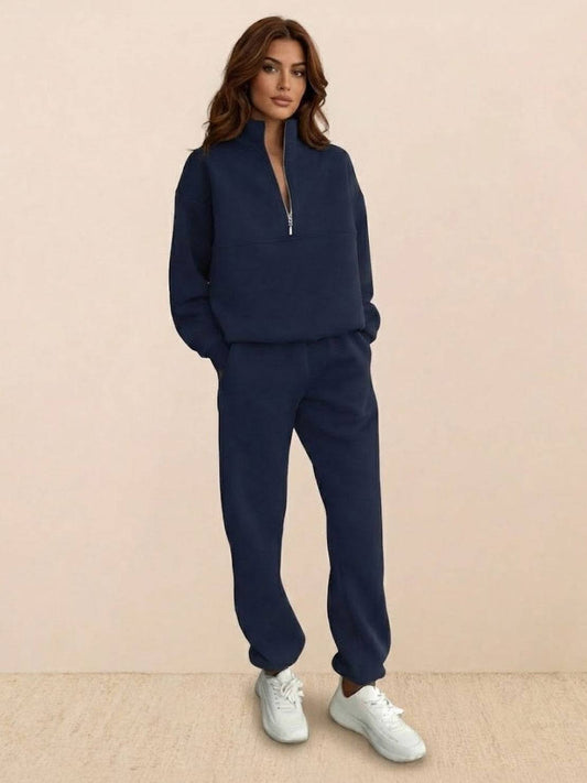 Athleisure at its Finest: Cotton-Blended Two-Piece Tracksuit