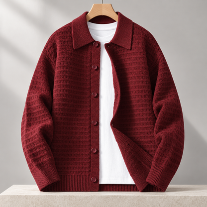Cesare Waffle-Knit Cardigan