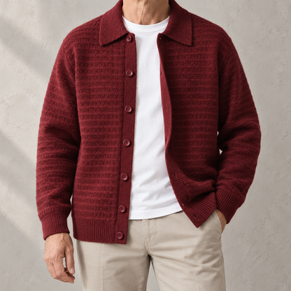 Cesare Waffle-Knit Cardigan