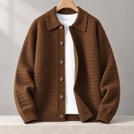 Cesare Waffle-Knit Cardigan