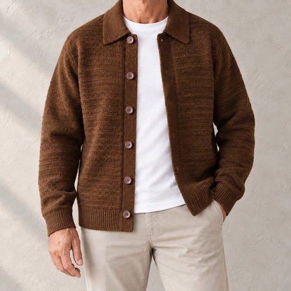 Cesare Waffle-Knit Cardigan