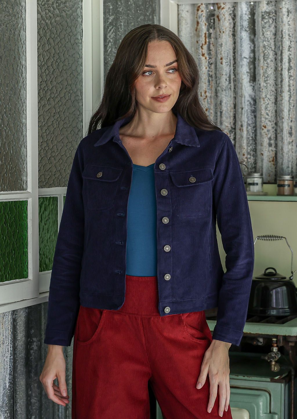 Corduroy Jacket Maritime Blue