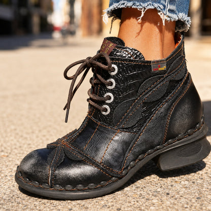 Bosco Leaf-Stitched Boots