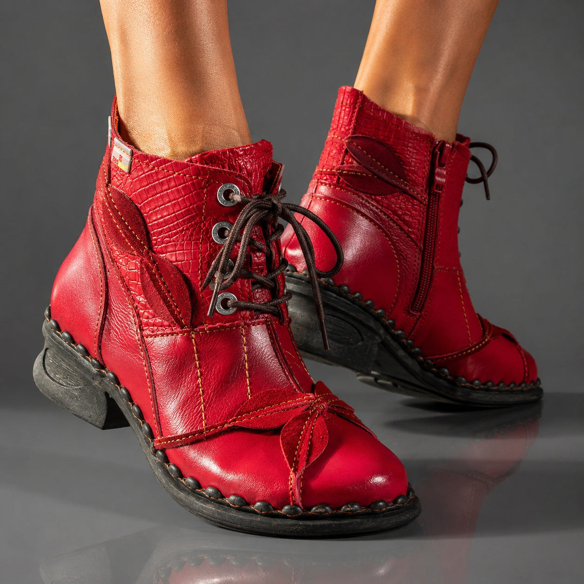 Bosco Leaf-Stitched Boots