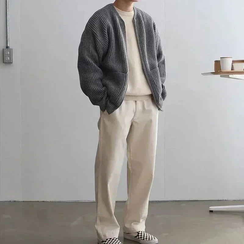CHARLES Knitted Zip-up Cardigan