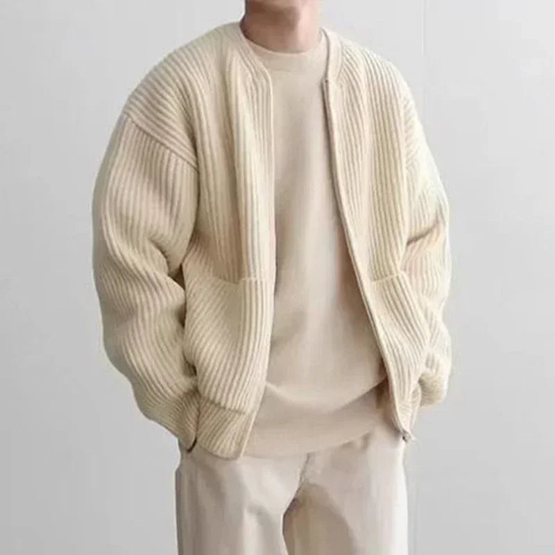 CHARLES Knitted Zip-up Cardigan
