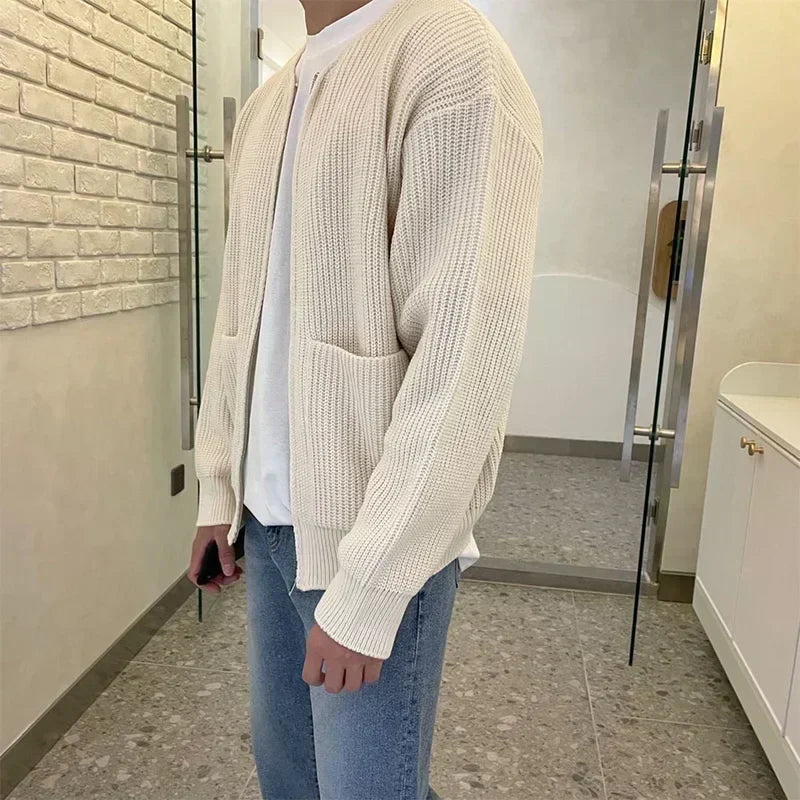 CHARLES Knitted Zip-up Cardigan