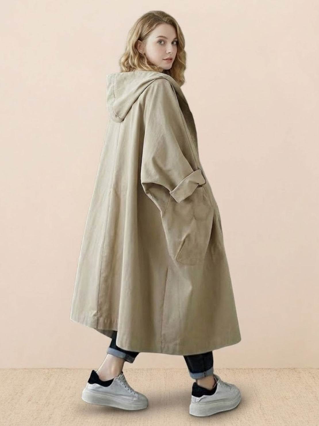 One Size Fits All Oversized Water Resistant Windbreaker Jacket
