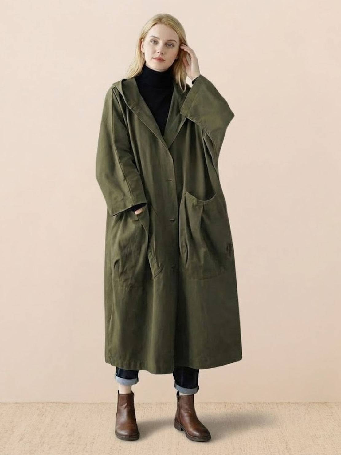 One Size Fits All Oversized Water Resistant Windbreaker Jacket