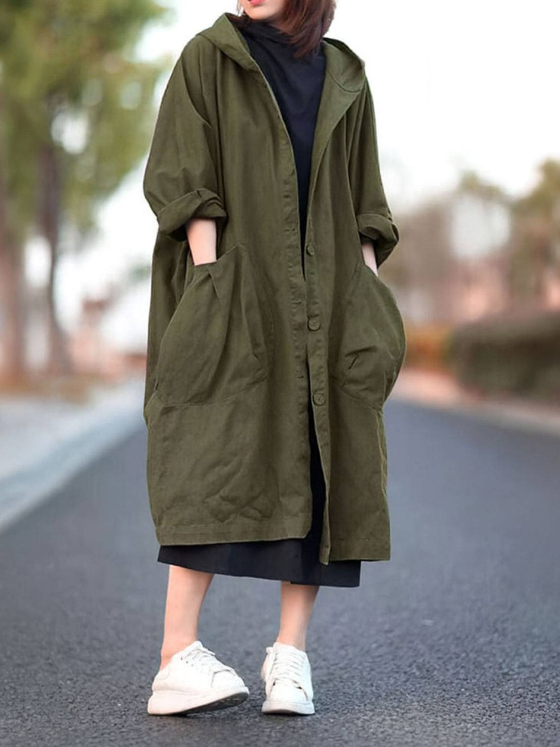 One Size Fits All Oversized Water Resistant Windbreaker Jacket